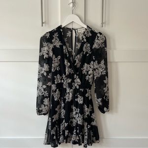 Jun & Ivy black and white floral dress, size XXS, worn twice